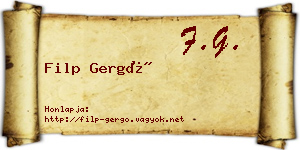 Filp Gergő névjegykártya